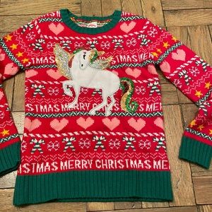 Girls ugly silly Christmas sweater